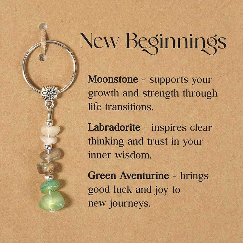 ThickRich Natural Crystals Keychain For New Beginnings Small Healing ...