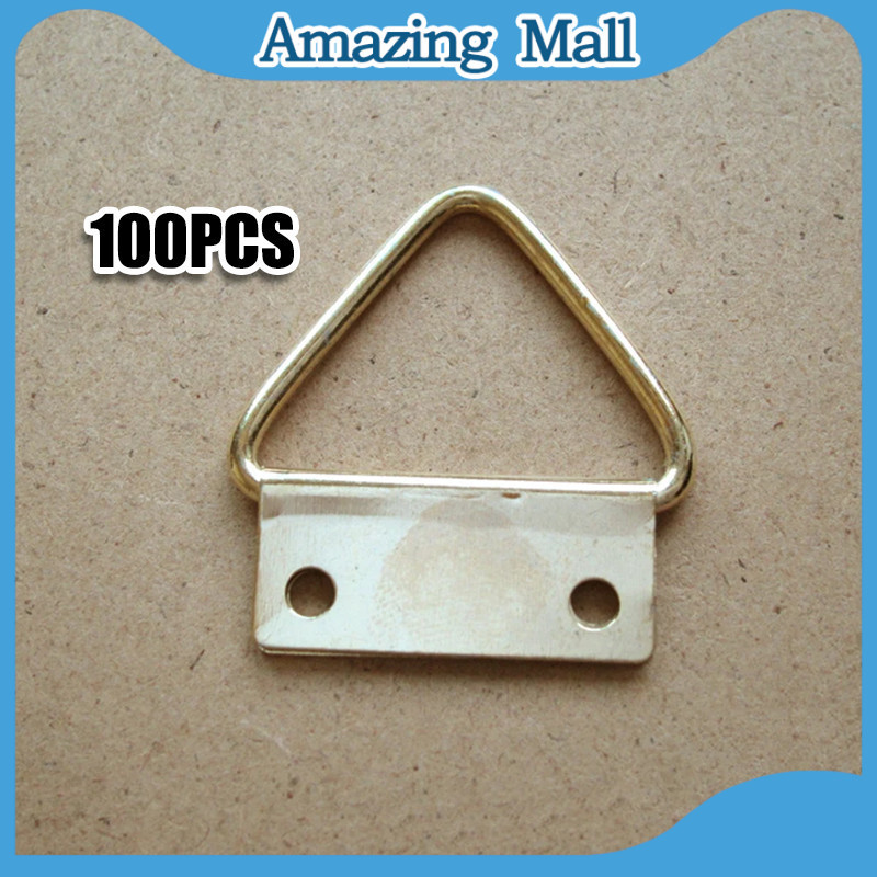 100pcs Big Triangle Double Hole Picture Hook Picture Frame Fixing Metal ...