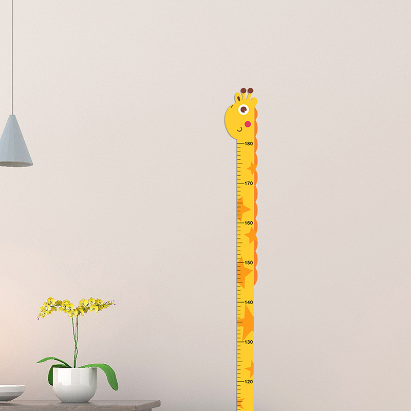 Fbph 1pc Cartoon Animals Height Measure Wall Sticker Giraffe Wall Stick ...