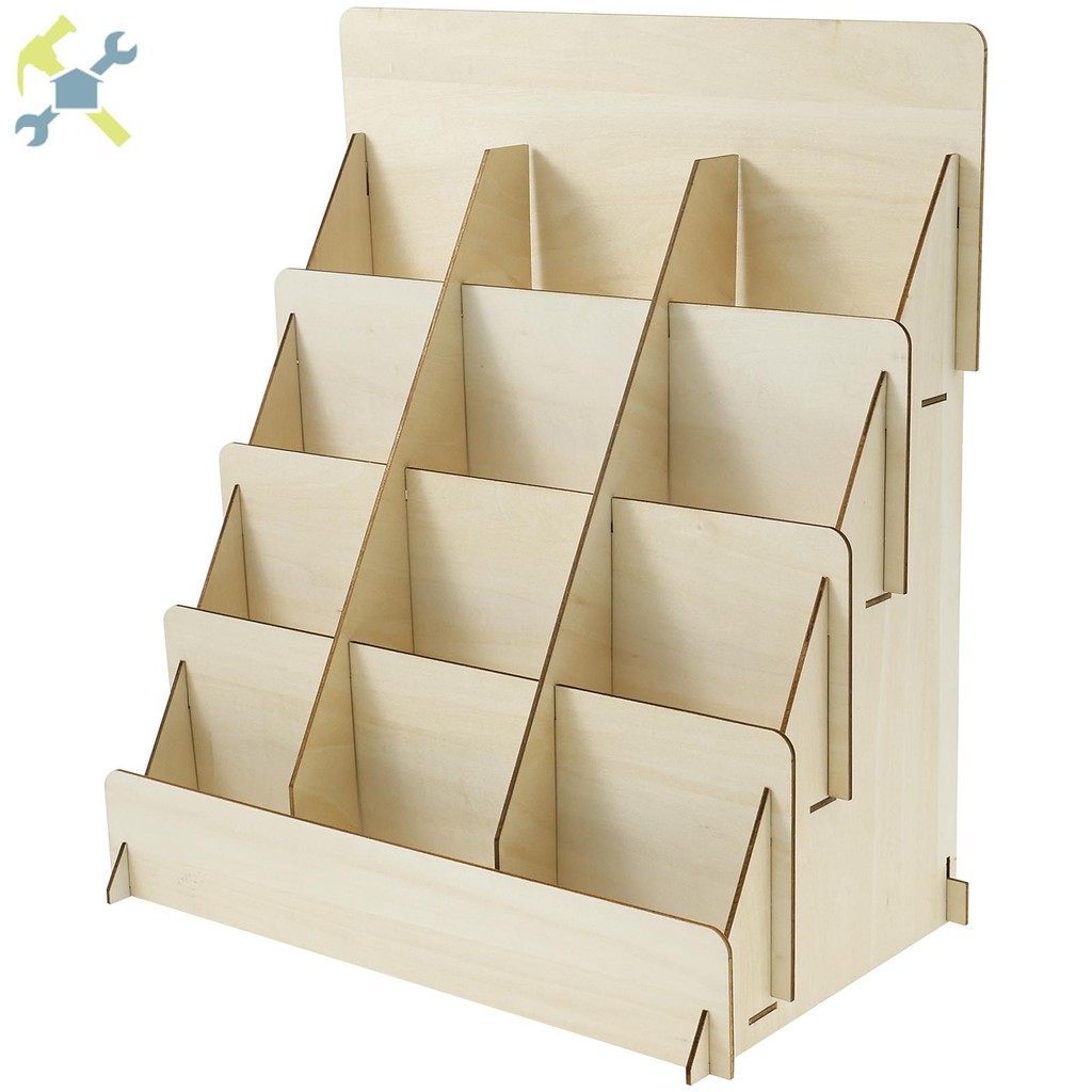 Wooden Sticker Display Rack 4 Tier Greeting Card Display Stand for ...