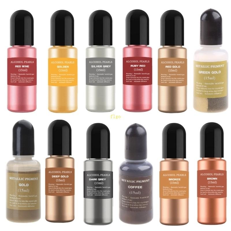 flgo Metallic Ink 12 Color Concentrated Extreme Shimmer AlcoholBased