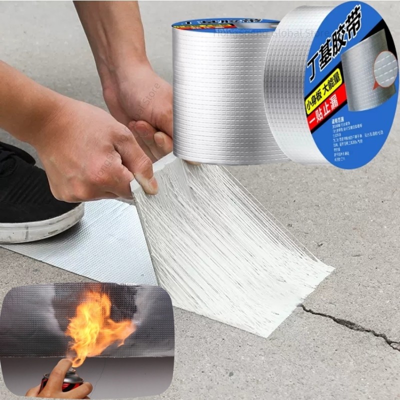 New Aluminum Foil Butyl Rubber tape Super Strong Fiber Thicken Self