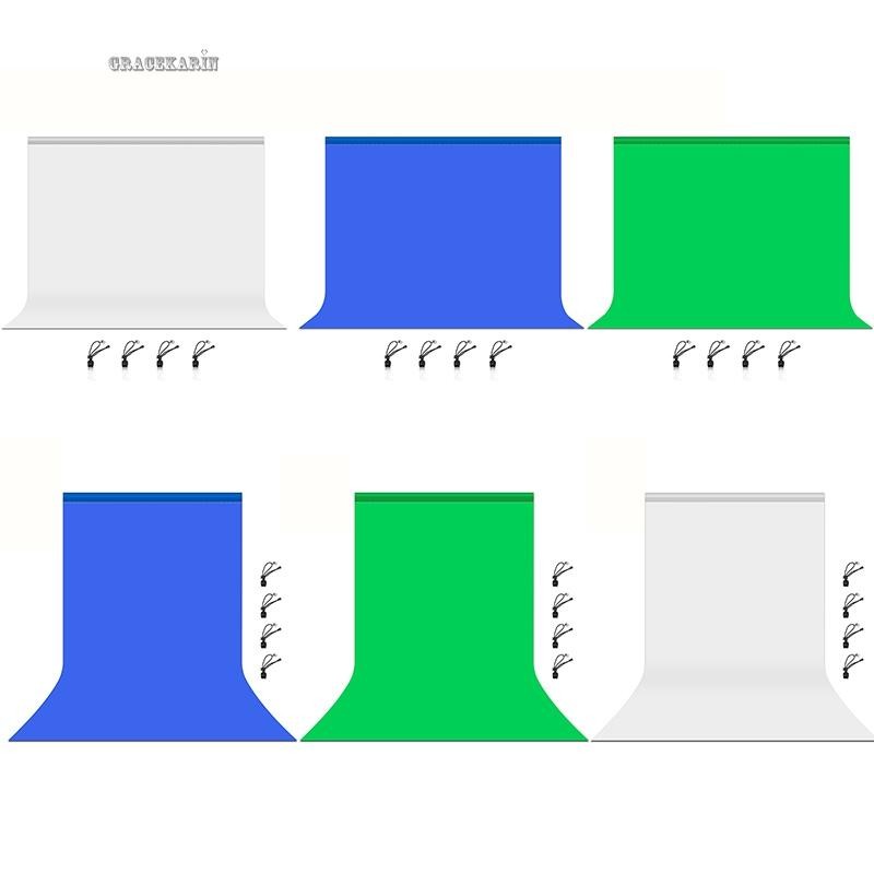 Convenient and Portable Studio Photo Background Cloth White Green Blue ...