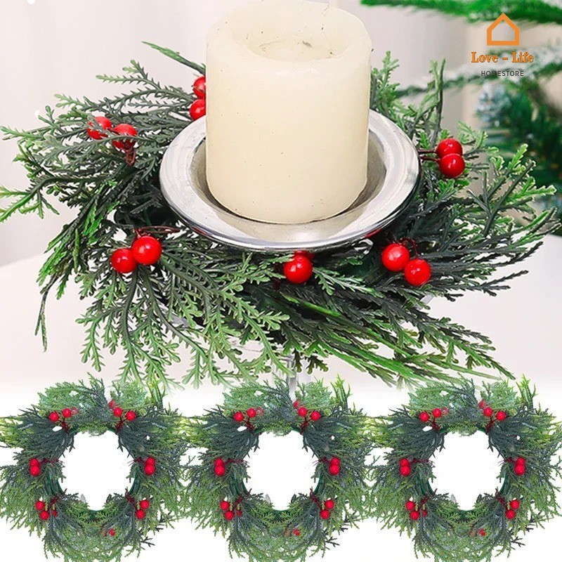 Christmas Garland Creative Glove Shaped Simulated Flower Wreath Window Door Gate Decoration Door Sign Xmas Party Decoration