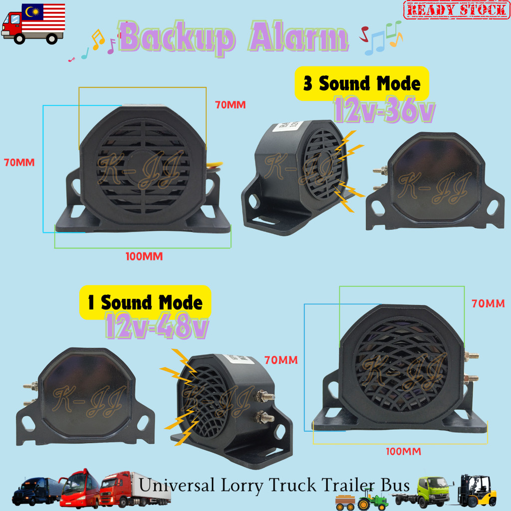 Backup Alarm 12V/48V Universal Reverse Horn Siren Lorry Truck Lori 4x4 ...