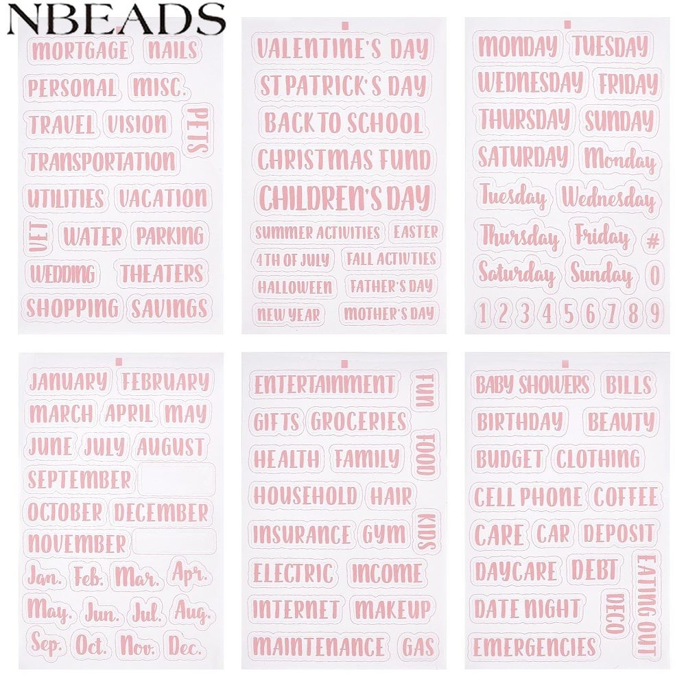 1Set 117Pcs Waterproof PVC Cash-Envelope Budget Category Stickers ...