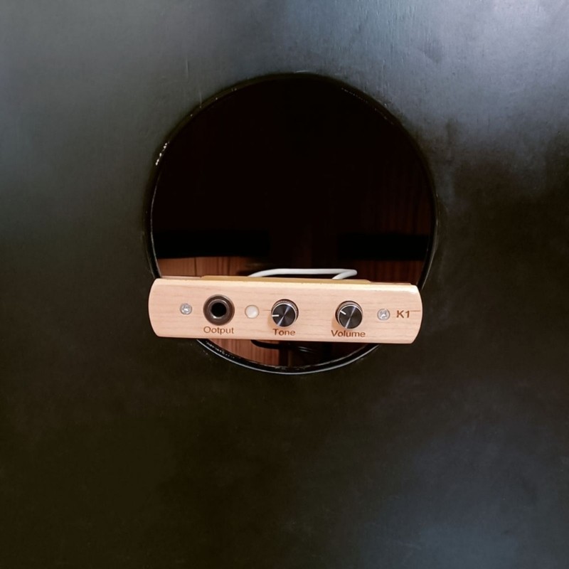 love* Cajon Drum Sound Hole Pickup with Tone Volumes Control Microphone