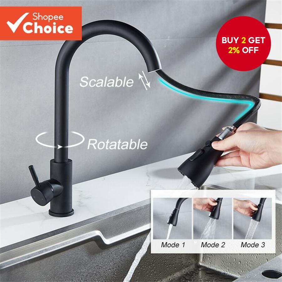 1 set of kitchen and balcony sinks with large bends, hot and cold pull ...