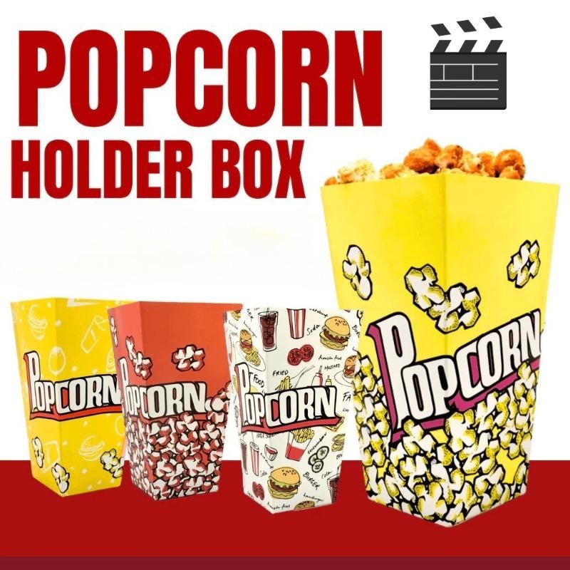 50PCS/100PCS The Cinema Popcorn Bags Paper Popcorn Container Popcorn ...