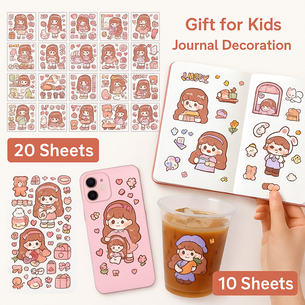 ICF Cute Transparent Sticker Set – 10/20 Sheets | Journal, Scrapbook ...