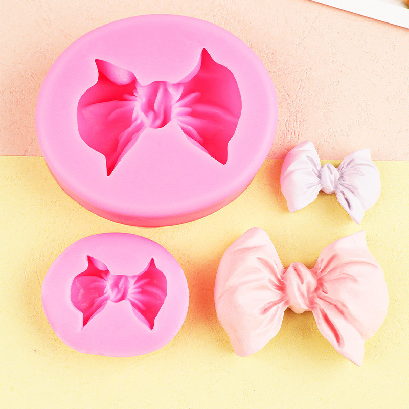 3D Bow Silicone Mold Chocolate Fondant Cake Decorations Mold Gypsum