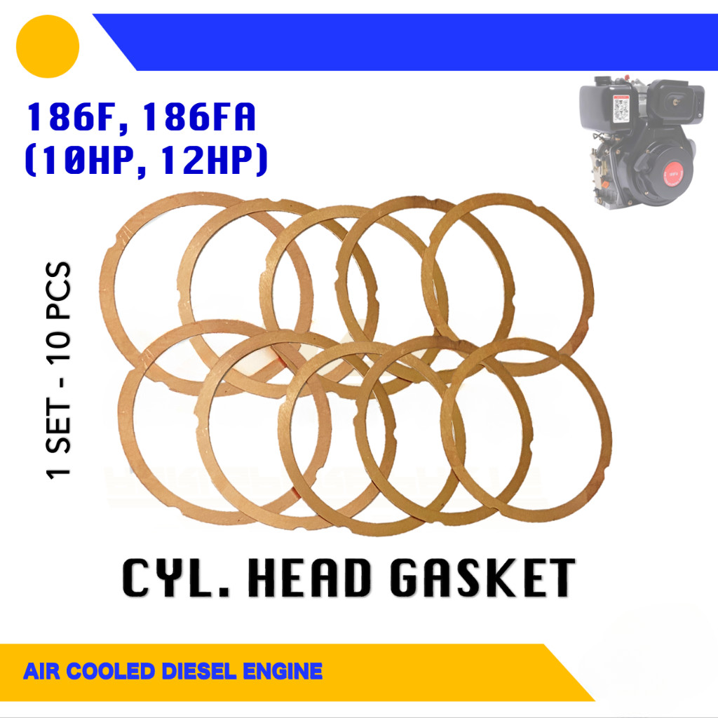 (COD)10 PCS CYLINDER HEAD GASKET 186F 186FA 10HP 12 HP AIR COOLED