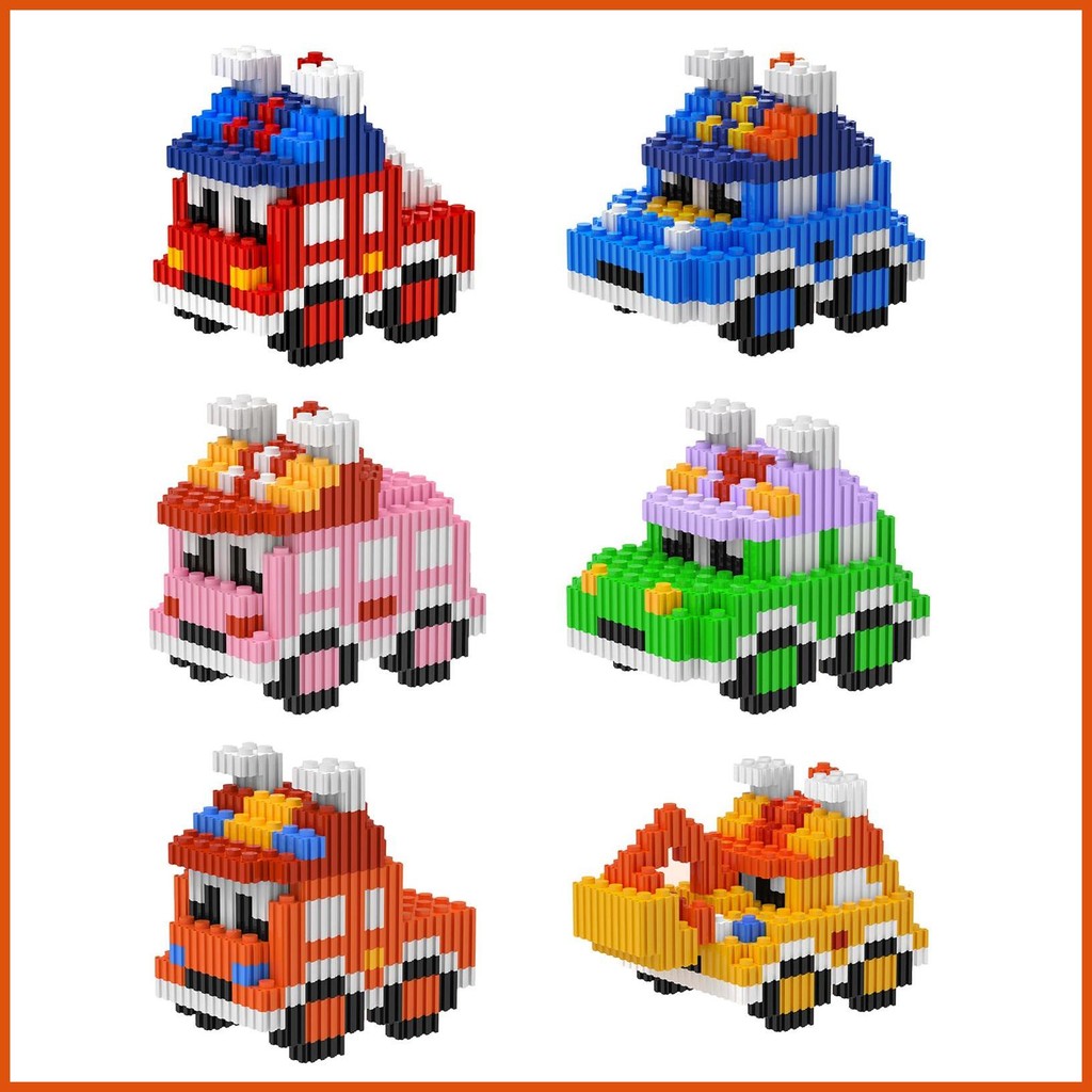 Vehicle Building Blocks Cartoon Car Easter Egg Fillers Building Block
