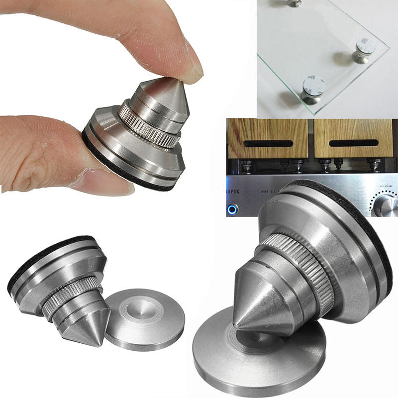 1set Stainless Steel Speaker Spike+Pad Amplifier Isolation Cone Stand ...
