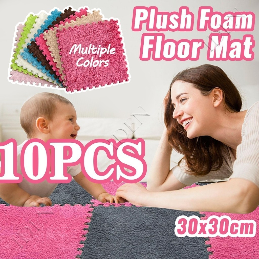 10pcs Puzzle Mat Child Carpet Home Assembled Soft Splice Rugs Crawling ...