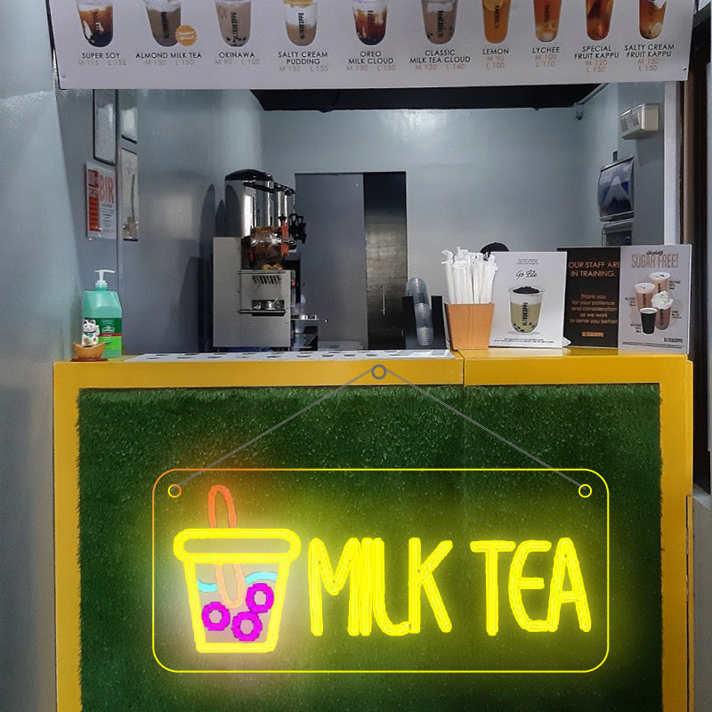 MILKTEA Signage LED Sign USB Neon Lights For Milktea Business Milk Tea ...