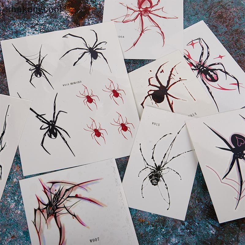 SCPH Herbal Spider Tattoo Stickers For Women Man Arm Art Temporary ...
