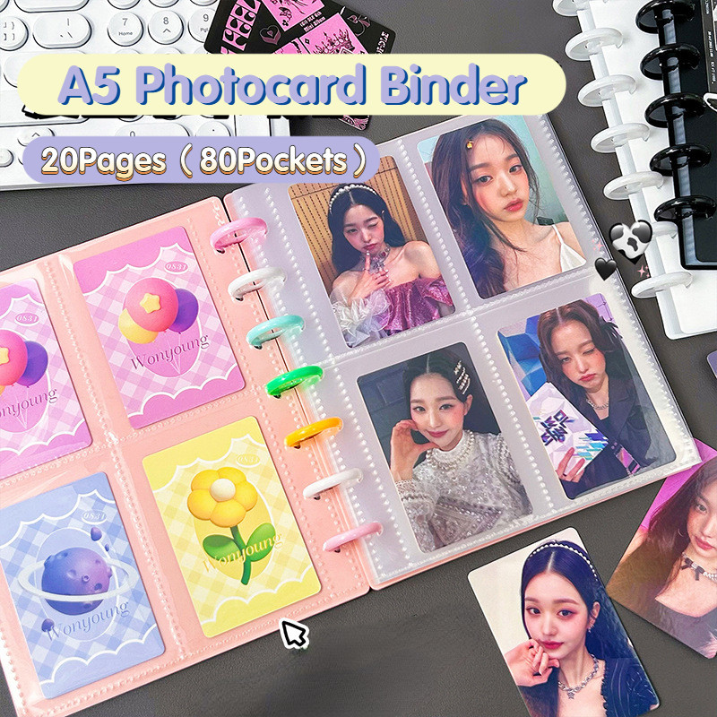 A5 Photocard Binder 80 Pockets Binder Album Kpop Idol Lomo Card Storage ...