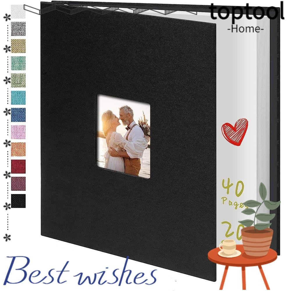 TOPTOOL Photo Album, Linen 40 Pages Memory Scrapbook, DIY 11x10.6 Inch