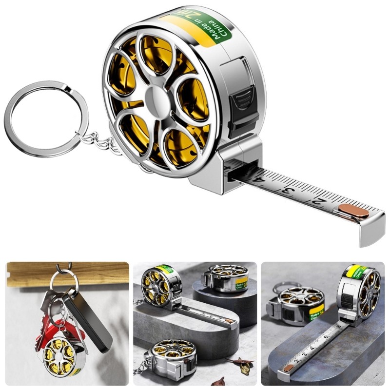 KS Portable 2M Measuring Ruler Device ABS Coated Case Stainless Band ...