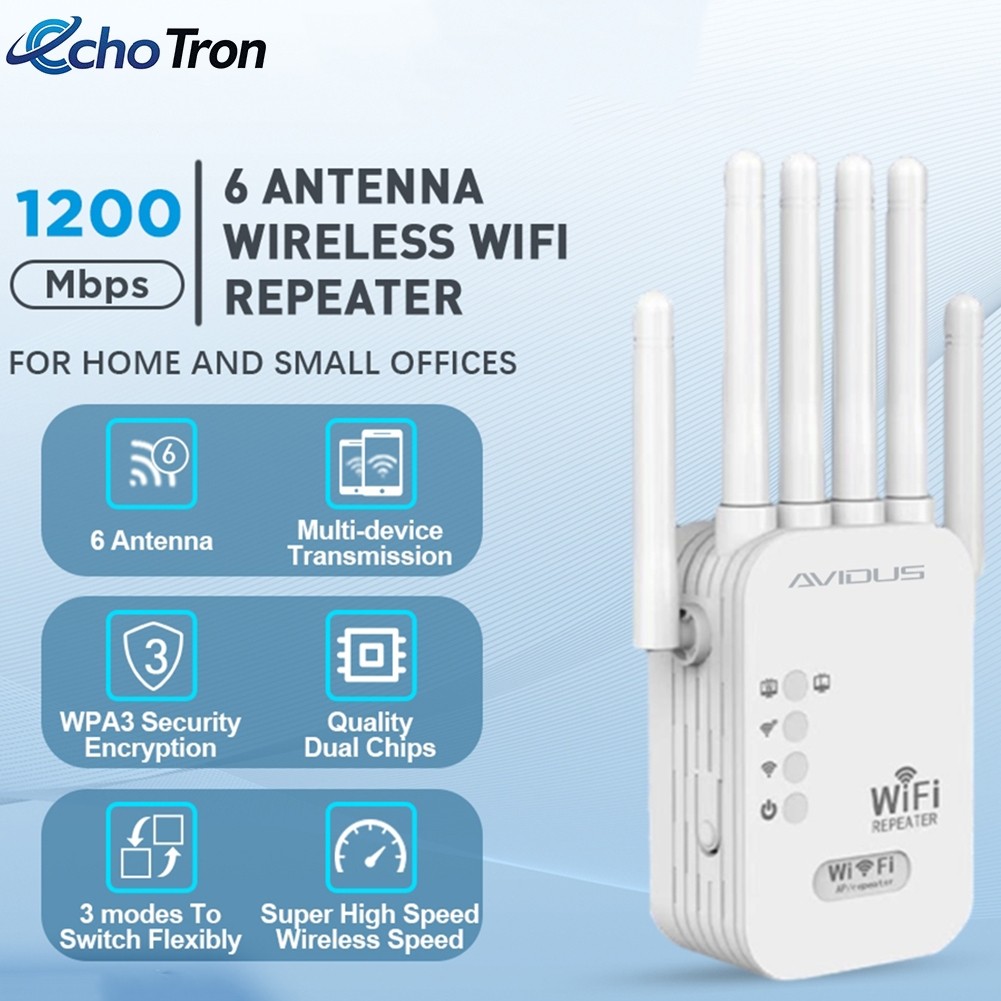 Wifi Repeater 6 Antennas 300Mbps 2.4G Fast Speed Wireless Network Wifi ...