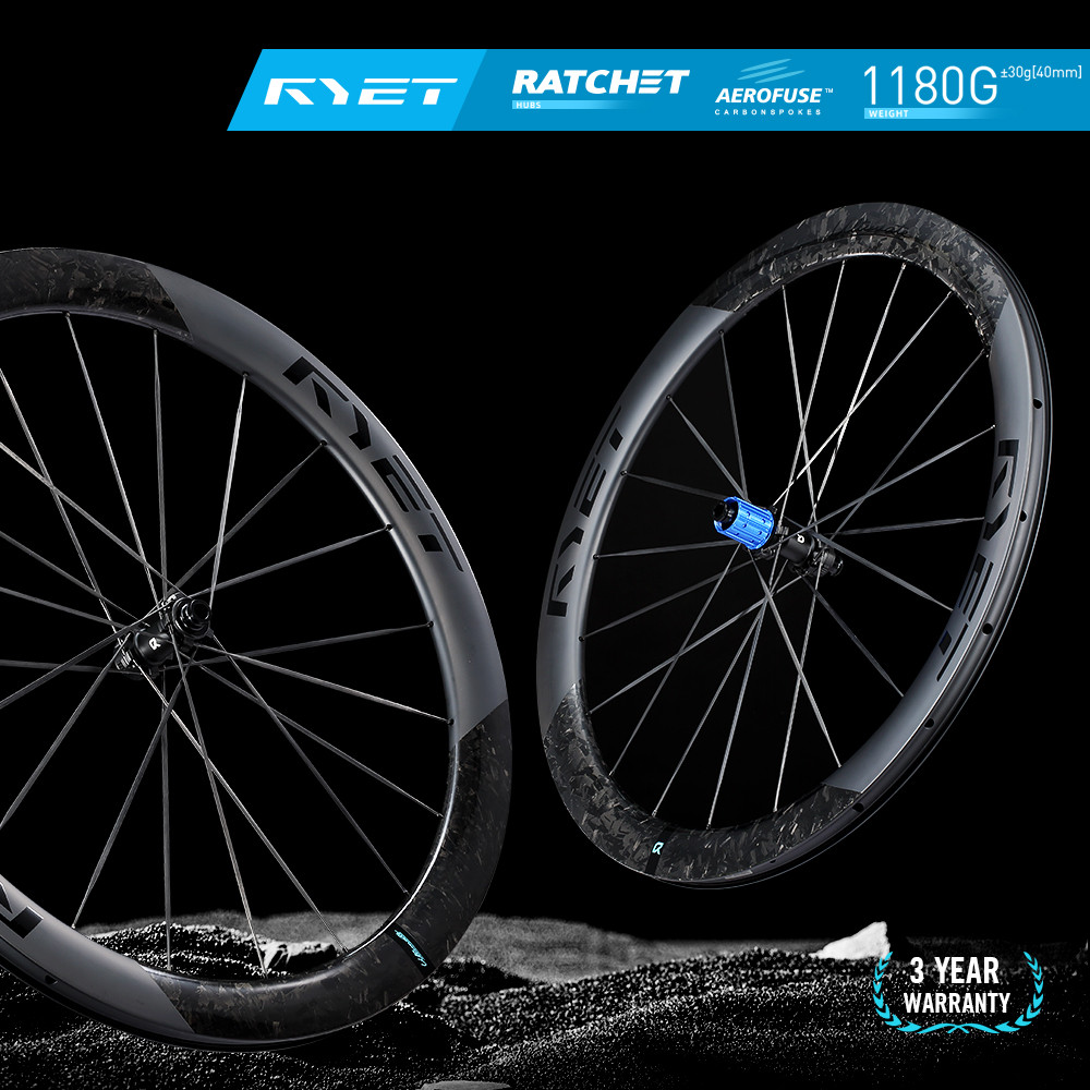RYET Carbon Road Wheelset 40/50mm - 1180g Ultra Light 28mm Wide 36T ...