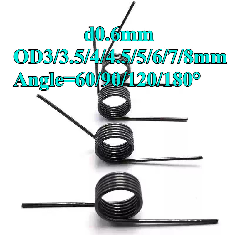 10pcs d0.6mm OD3/3.5/4/4.5/5/6/7/8mm V-shaped spiral torsion spring ...