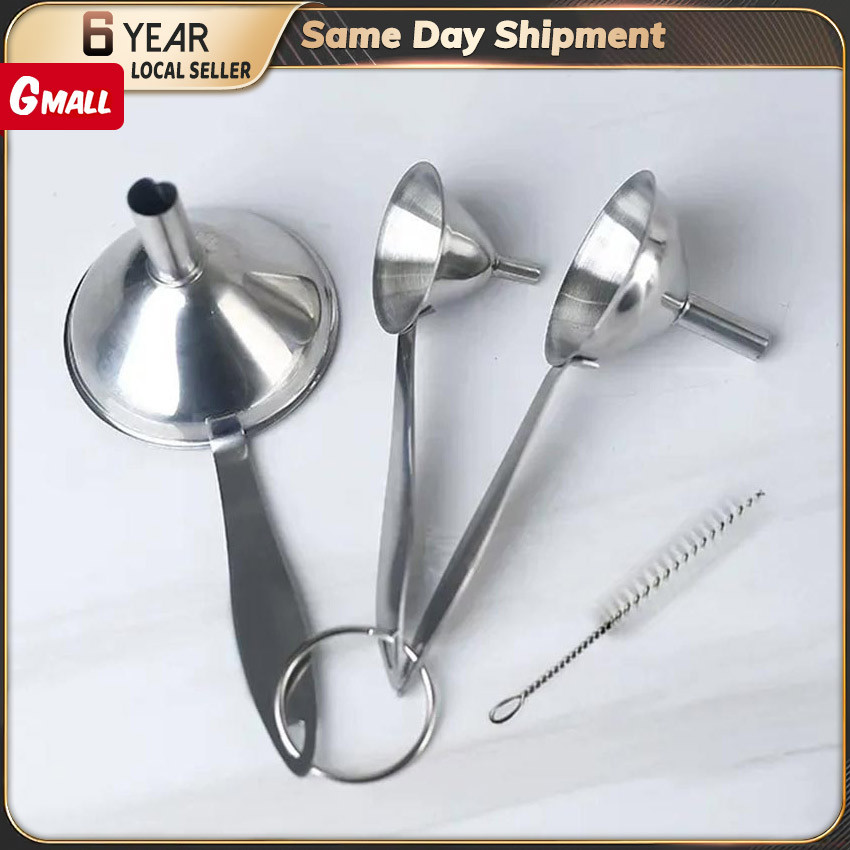 Stainless Steel Funnel Set with Handle Small Funnels Set Multipurpose ...