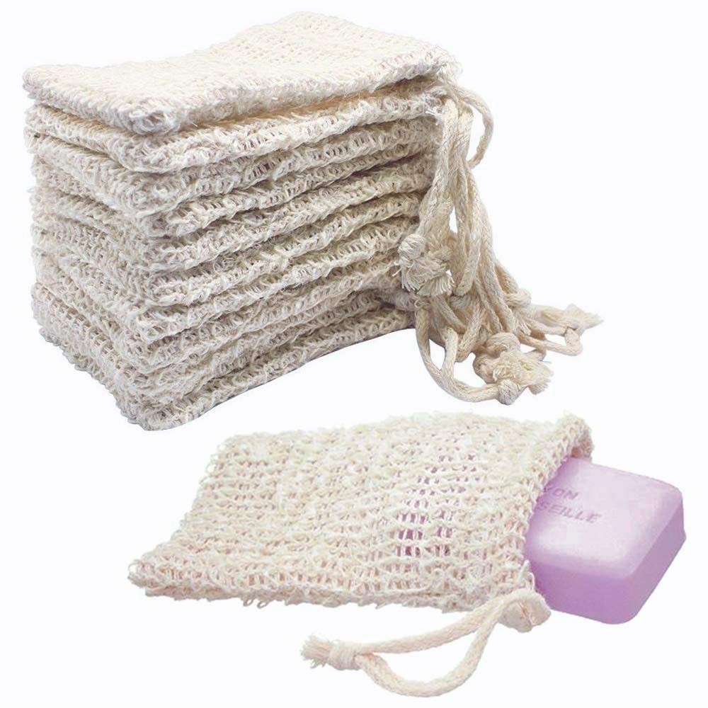 Natural Sisal Soap Bubble Bag Soap Saver Net Pouch Exfoliating Bath ...