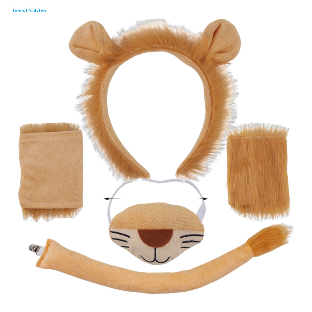 [br] Reusable Lion Costume Pieces Lion Costume Accessories Soft Plush ...