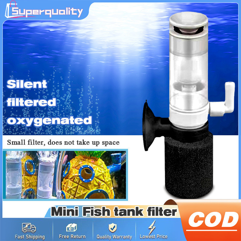 External Mini Filter Small Pneumatic Filter Aquarium Mute Submersible ...