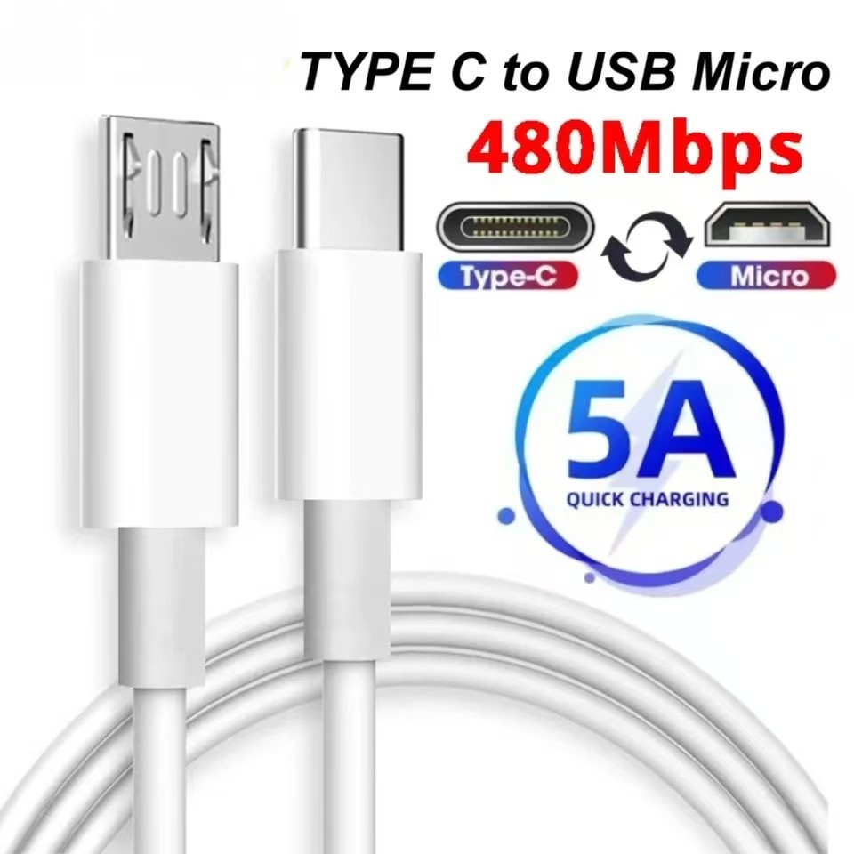 5A USB C To Micro Fast Charging Data Cable Type C Male To Micro USB ...