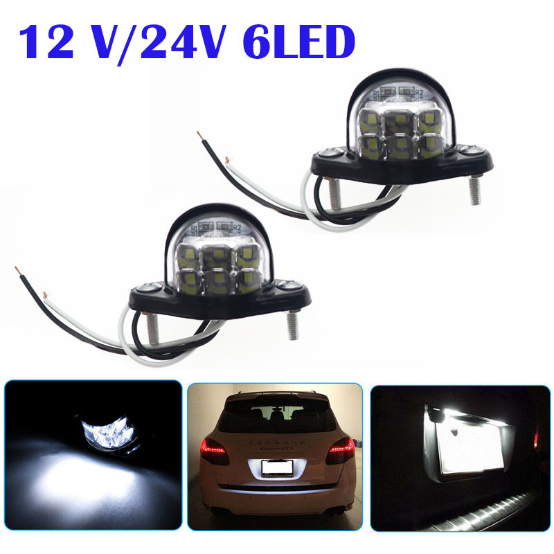 Universal Number Plate License Lamp Light 6 LED 12/24V For Trailer ...