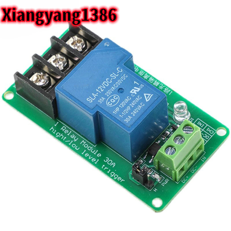 ONE 1 channel relay module 30A with optocoupler isolation 5V 12V 24V ...