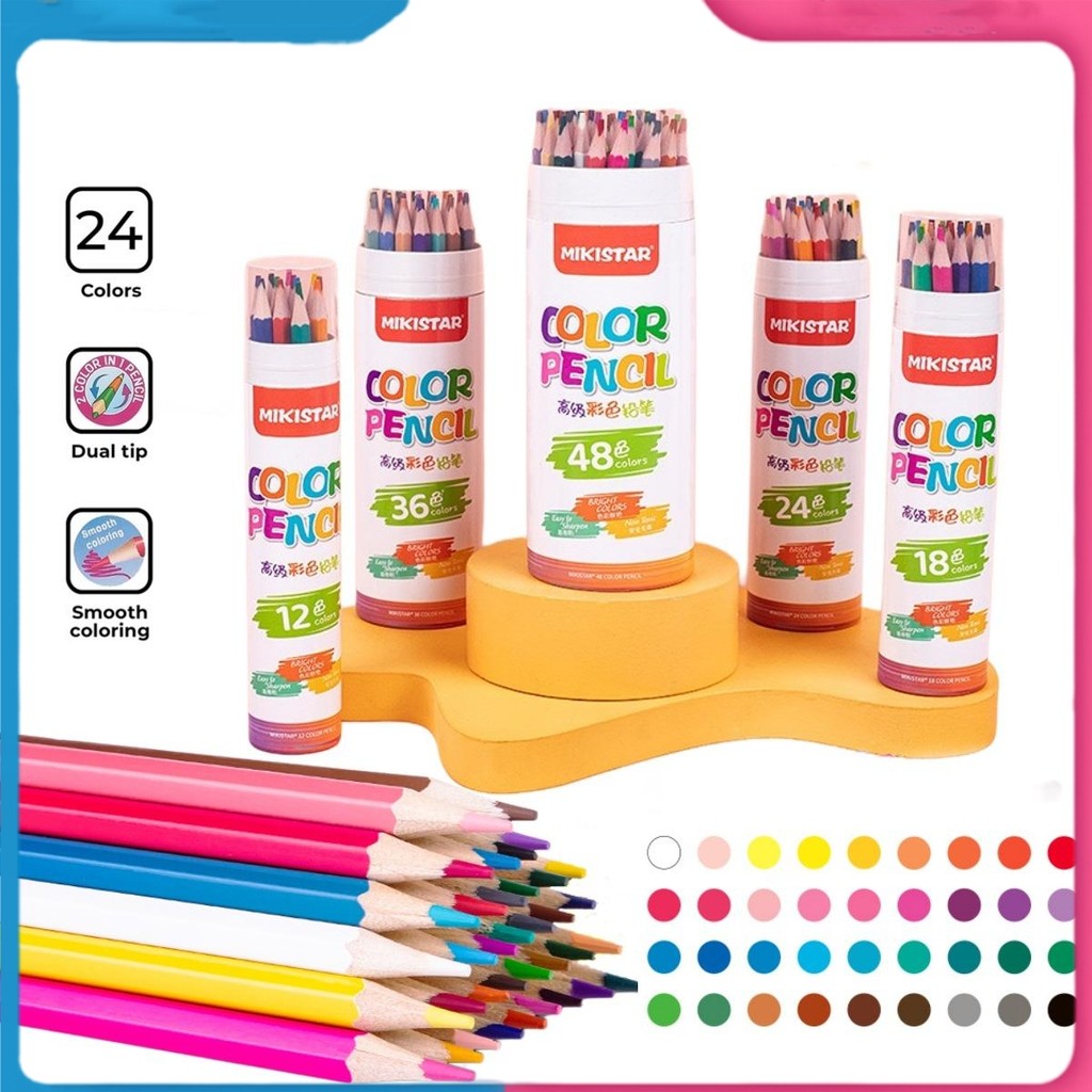COD Drawing Colored Pencils Set 12/24/36/48 Colors Set Color Pen Set ...