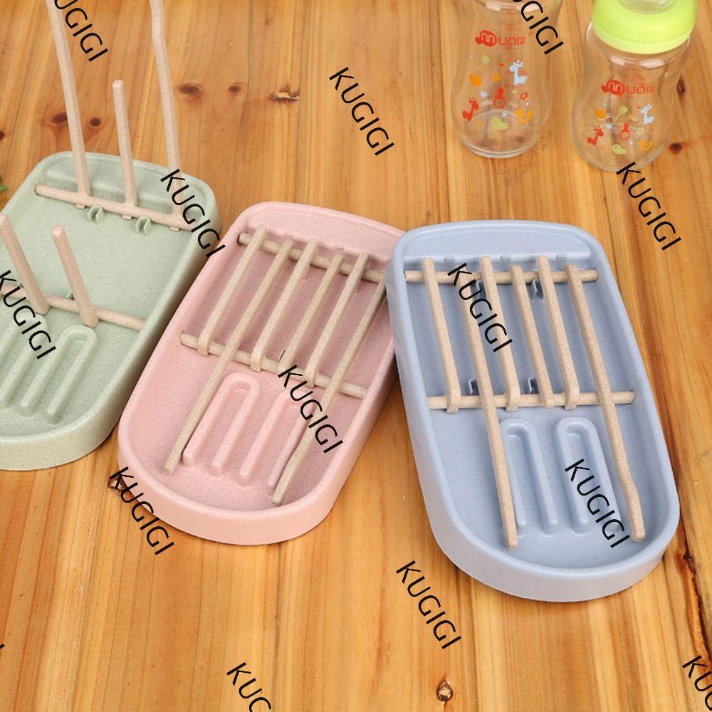 KUGIGI Bottle Drying Rack, Bottle Accessories Wheat Straw Baby Feeding ...