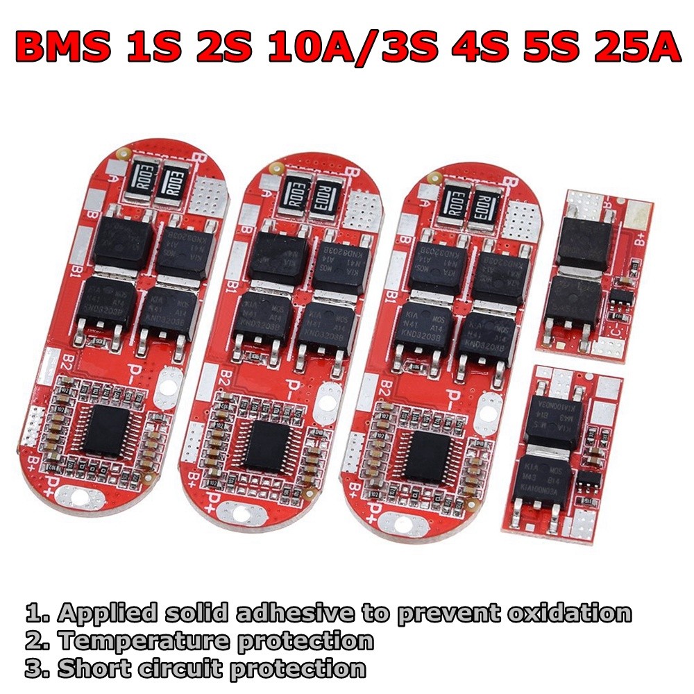 Kit 5x BMS 5S 25A Per Batterie 18650 Li-ion – Protezione Sovraccarico E Cortocircuito, 21V