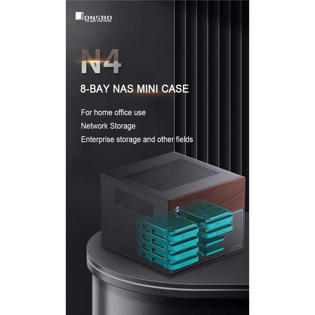 JONSBO N4 Mini NAS Computer Case Support ITX/M-ATX motherboard/8 Hard ...