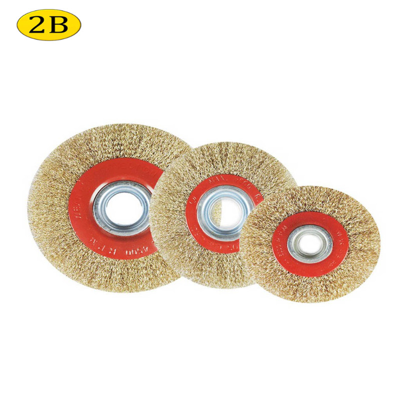 Wire Circular Brush Wheel 4”/6”/8” Round Brass Plated Steel Wire ...