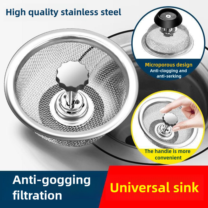 Stainless Steel Kitchen Sink strainer Filter debris Funnel Storage of
