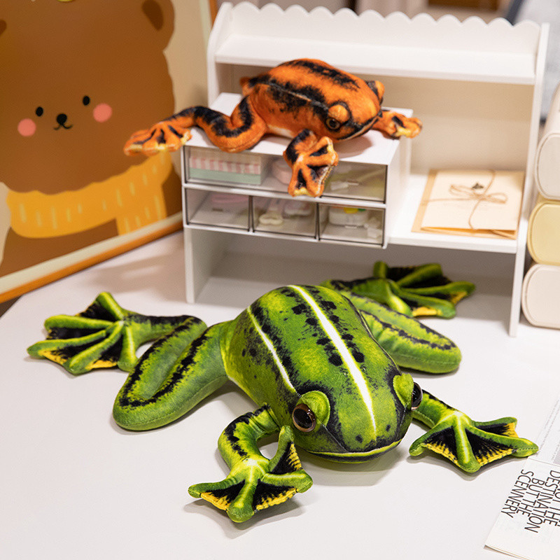 Cute Frog Plush Toy Simulation Plushie Frog Lifelike Soft Stuffed ...