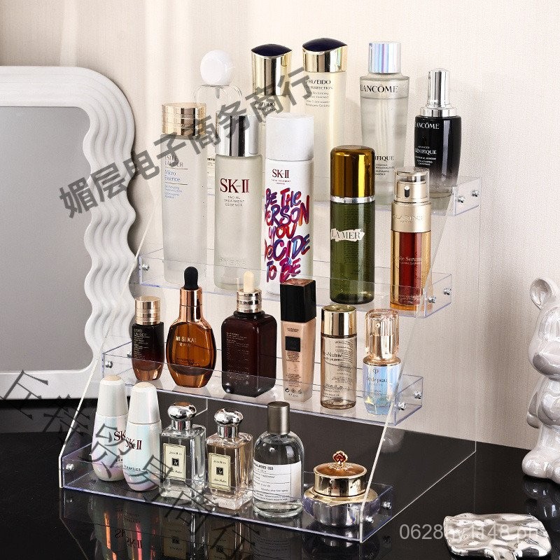 Skin Care Product Tiered Display Stand Transparent Storage Box ...