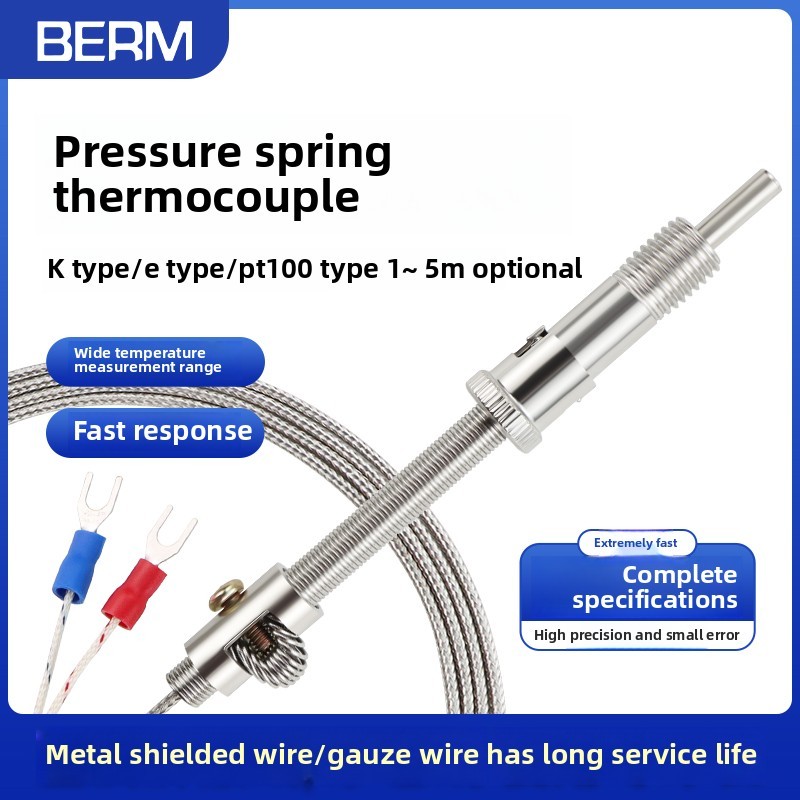 K-Type E-Type M12 Spring-Type Thermocouple Temperature Sensor ...