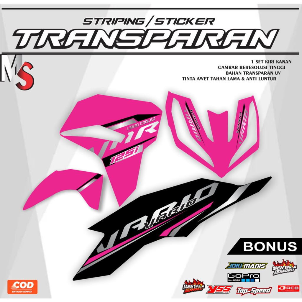 COOL VARIATIONS STRIPING STICKER TRANSPARENT VARIO NEW GEN 2 MOTIF ...