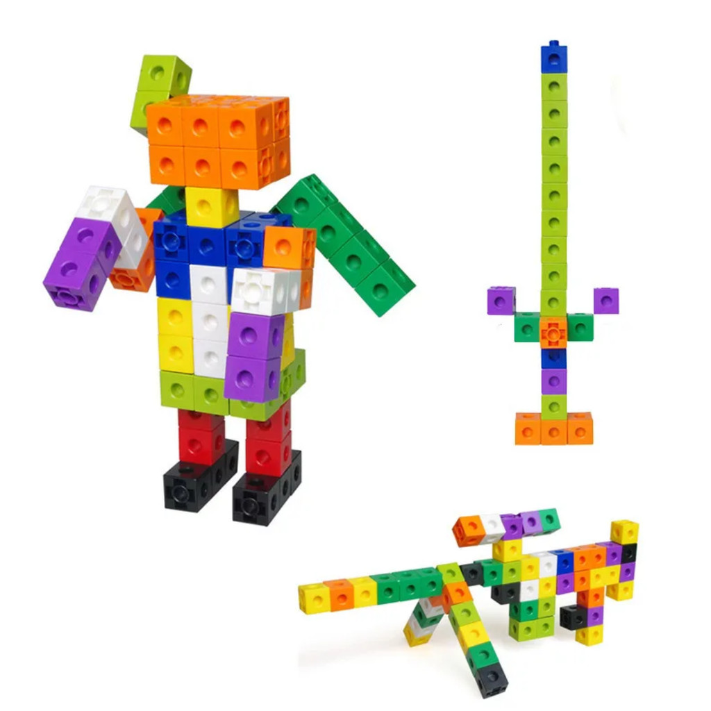 100pcs Mathematics Linking Cubes Interlocking Multilink Counting ...