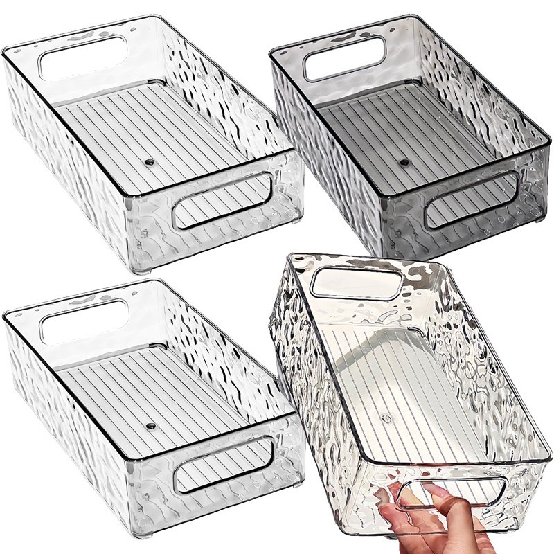 Large Capacity Transparent Glacier Design Desktop Storage Box with ...