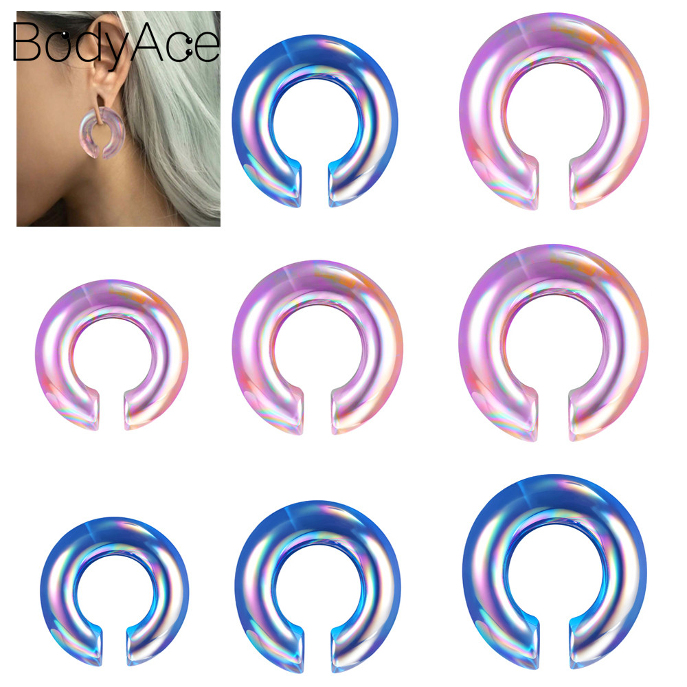 Bodyace Glass 1 PC 8mm/10mm/12mm Round Earring Blue Circle Earring C ...