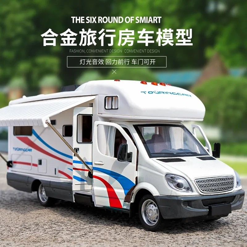Large Alloy RV Model Convertible Bus Simulation Station Car Educational ...