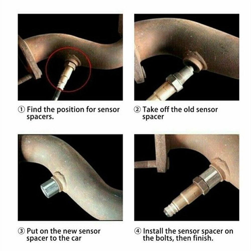 2Pcs Car O2 Sensor Mini Catalytic Converter CEL Check Engine Light