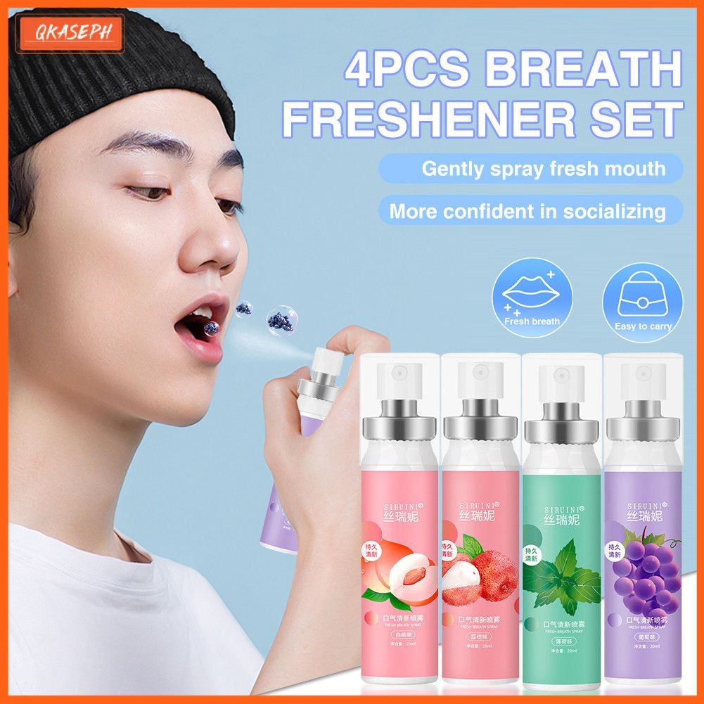 【qkase】 [4pcs] Siruini Mouth Wash Oral Spray Remove Breath Bad Long